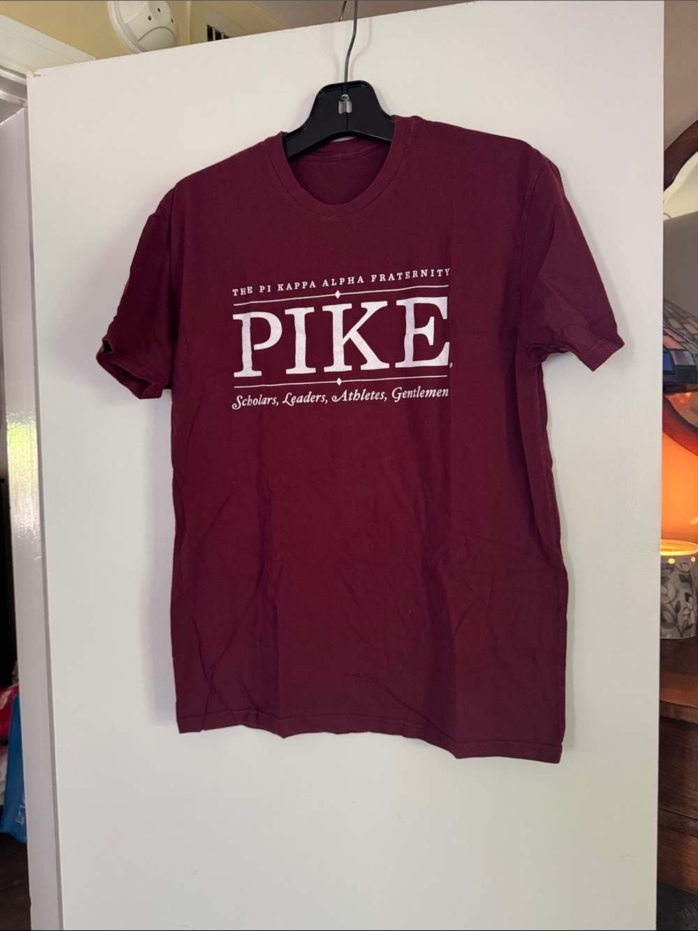 PIKE Maroon Men’s Short Sleeve Fraternity T-Shirt Men’s Size S Like New